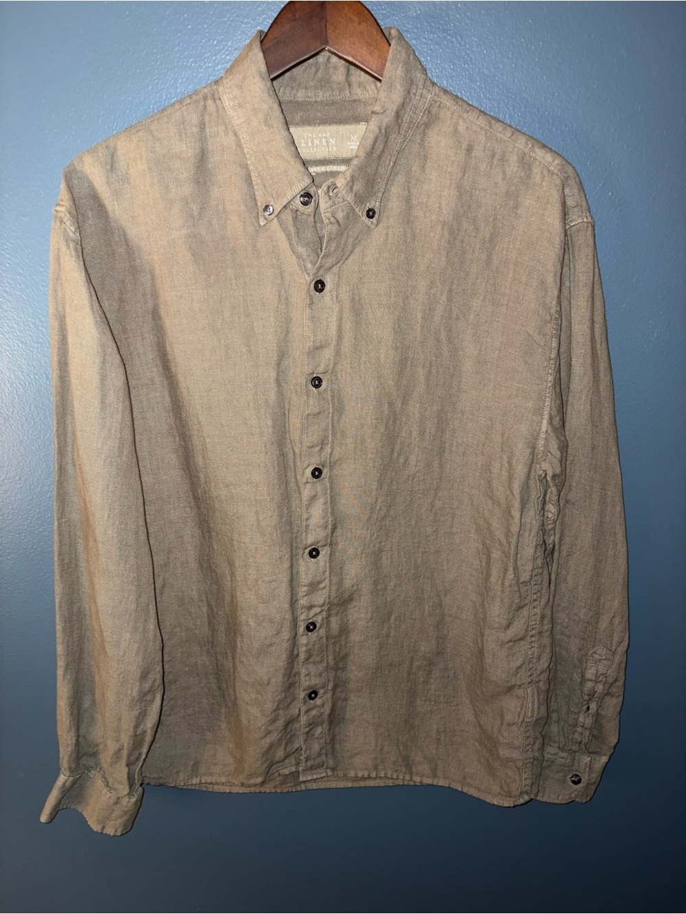 Abercrombie & Fitch Mens Linen Collection  long-sleeve button-up shirt size M